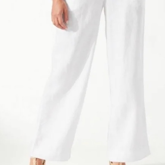 Tommy Bahama White Straight Leg Linen Pants - Picture 14 of 15